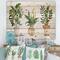 Designart - Houseplant Monstera & Peace Lily In Terra Cotta - Farmhouse Print on Natural Pine Wood